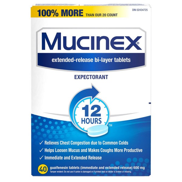 MUCINEX EXPECTORANT, 40TB