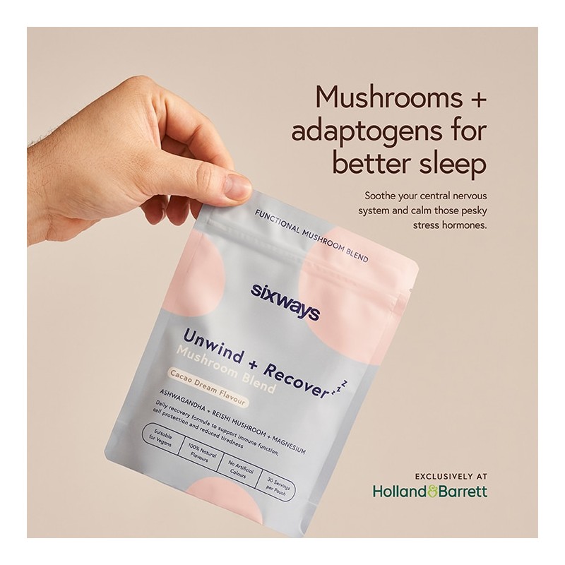 Sixways Unwind + Recover Mushroom Blend 150g