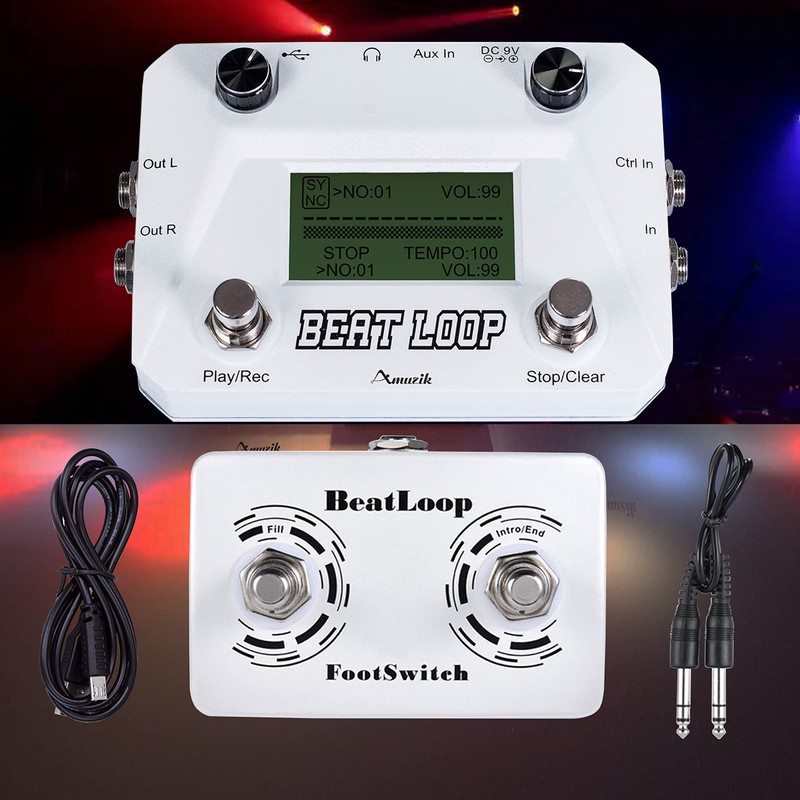 Amuzik Beat Loop Guitar Effect Pedal Drum Looper Machine 40