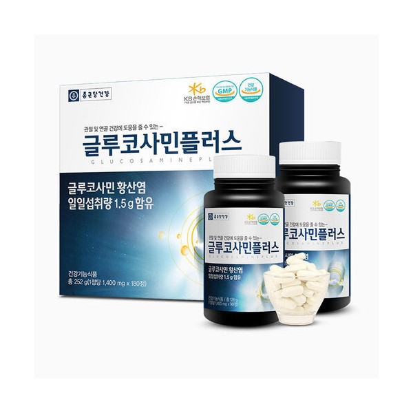[On Sale] Chong Kun Dang Health Glucosamine Plus Cartilage Health Knee Pain Joint Nutrient 1200mg x 180 Tablets 3 Months / [온세일]종근당건강 글루코사민 플러스 연골건강 무릎통증 관절영양제 1200mg x 180정 3개월