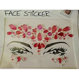 CraftbuddyUS One Self Adhesive Face Sticker Gems Glitter Jewel Temp Tattoo-Princess