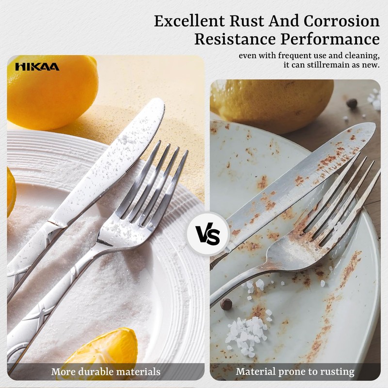 HIKAA Gift Wrap Silverware Set Stainless Steel Flatware Set for