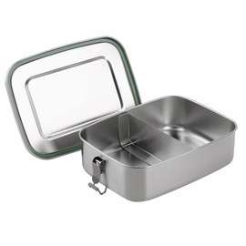 Arora Stainless Steel Bento Lunch Box - 1500ml w/Divider, 2 Compartments, Eco & Recyclable Food Container, Leakproof & Dishwasher Safe, BPA Free, On-the-Go Eating Design for Adults & Teens