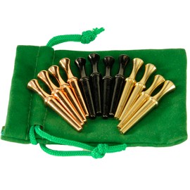 Cribbage Pegs Valkyrie Style Extra Large Round Top, Set of 12 pegs in 3 Colors, for Specialized Cribbage Boards, Soft Green Velveteen Storage Pouch