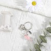 MUCOOS Cute Keychain, Pink Dolphin Accessories, Silver Cat Design, Interesting