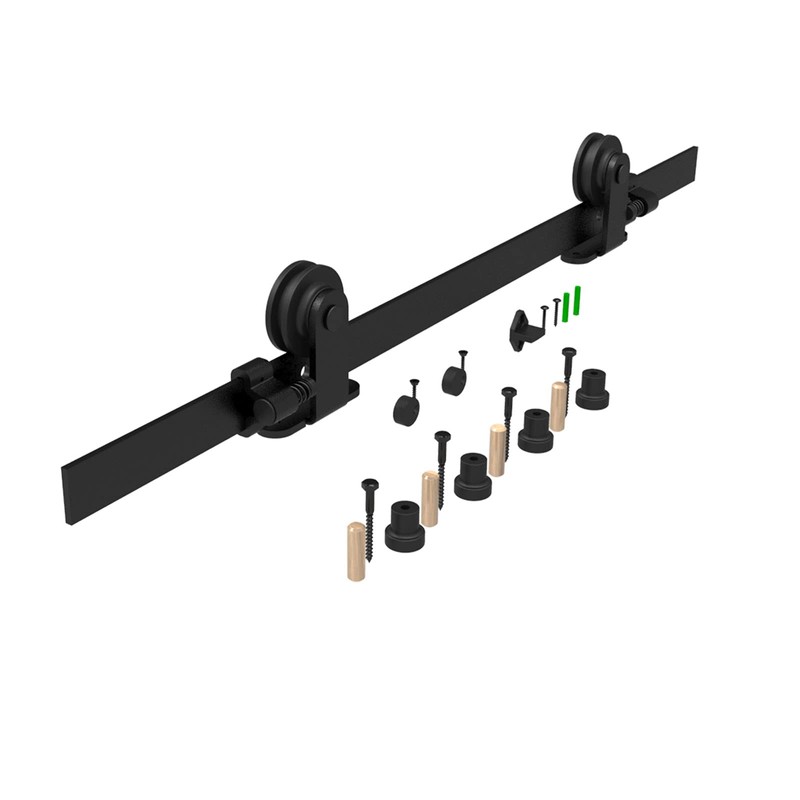 CCJH 5.5FT Sliding Track Barn Door Hardware Kit for Single