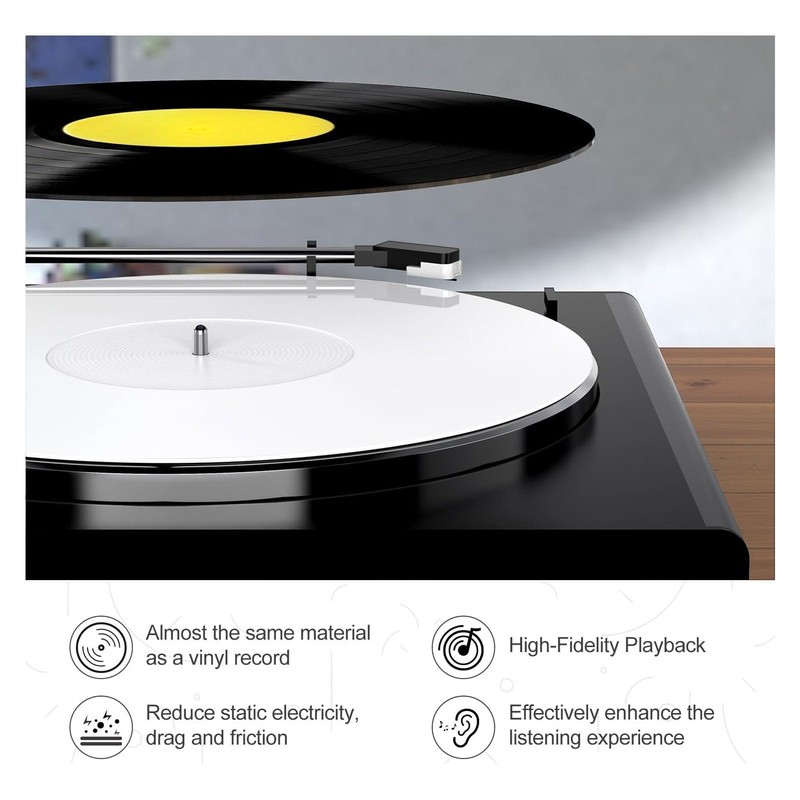 Acrylic Turntable Mat, Record Platter Slipmat Reduce Static Dust Noise