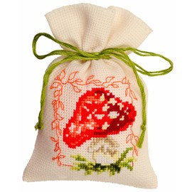 Vervaco Counted Pattern Pack Embroidery Set Bags Autumn 3 Pieces DIY Counted Cross Stitch Embroidery Kits Crafts Adults Creative Set Approx. 8 x 12 cm Embroidery Set for Beginners Fabric Bag for
