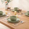 AmorArc Stoneware Dinnerware Sets,Round Reactive Glaze Ceramic Plates and Bowls