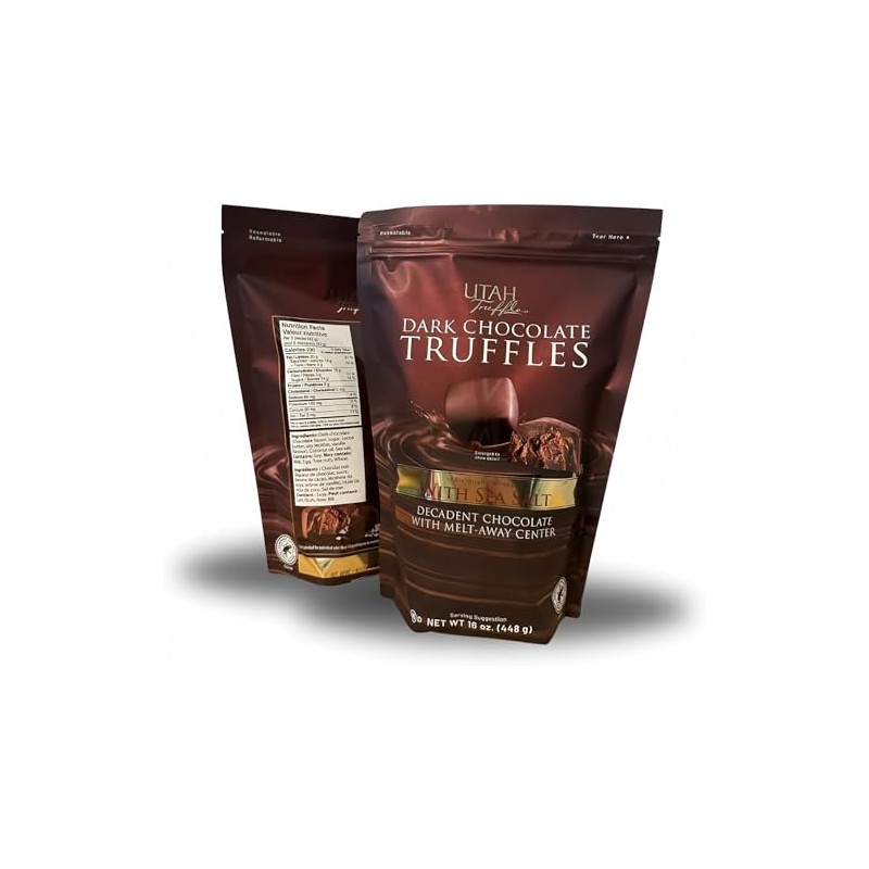 Utah Truffles Sea Salt Dark Chocolate, 16 oz each -
