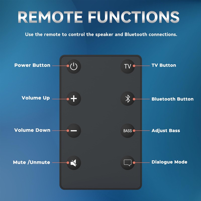 New Replacement Bose Remote Control for Bose TV Speaker/Bose Solo