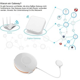 UseeLink ZigBee Wassermelder, ZigBee Wassersensor Alarm Wasserleckdetektor mit App-Benachrichtigungen und 100dB akustischen Alarm, Wassermelder für Küche, Bad, Keller