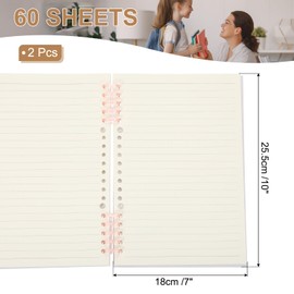 PATIKIL 10"x7" Inch Spiral Notebook, 2 Pcs Reusable Discbound Journal Binder, Refillable Planner for Meeting Work Graduation Birthday Gift, Brown