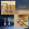 JAXXEL Purple Pearl Earrings for Women, Fishhook Pearl Drop Earrings