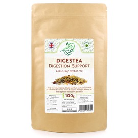 Digestea Tea Natural Digestion Support Loose Tea Mix of Herbs and Fruits – Peppermint & Coriander & Cumin & Fennel & Ginger & Pineapple & more – Gut Health – Metabolism (100g)