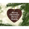 Designsify Christmas Tree Decoration, Merry Christmas Barnes Family, Heart Ornament