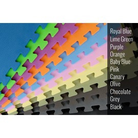 IncStores Premium Interlocking Foam Tiles (Lime Green, 12 Tiles) - Ideal for p90x, Insanity, Pilates, Yoga, Other Aerobic/Cardio Work Outs, and Kids playrooms