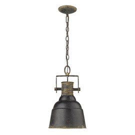 Golden Lighting -Quarry 1 Light Pendant Antique Black Iron- Pendant Lighting, Pendant Lights Kitchen Island, Pendant Light Fixtures, Light Fixtures Ceiling Mount, Kitchen Island Lighting,