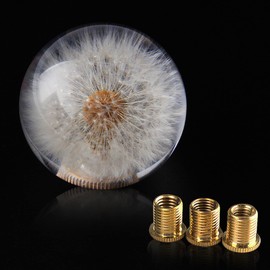 AUTENS Dandelion Flowers Manual Gear Shift Knob Ball, Universal Crystal Acrylic Shift knobs, Shifter Lever Head Fit Manual Automatic Vehicles with 3 Pure Copper Adapters. (Dandelion)