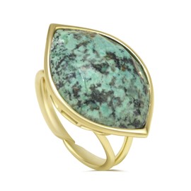 African Turquoise Ring, Genuine Turquoise Rings for Women, Eye Shape Western Rings, Bohemian Boho Jewelry for Her Wife Mom