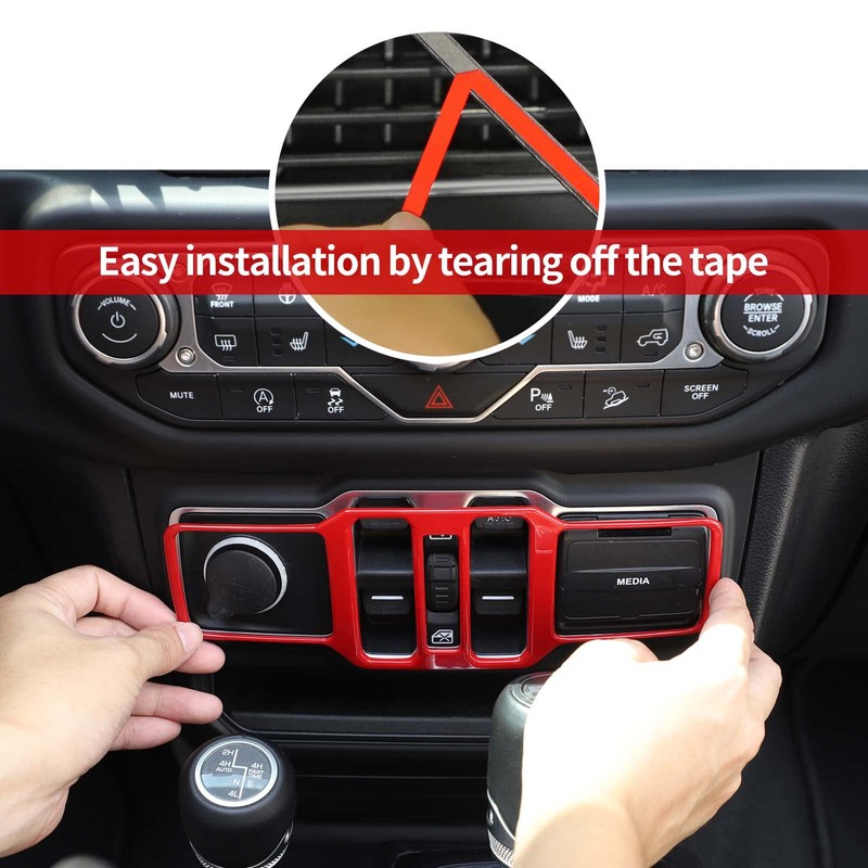 SQQP Center Console Window Control Switch Button Panel Cover Fit