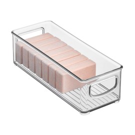 iDesign Stackable Clear Plastic Storage Bins – Narrow Organizer for Bathroom Counter, Vanity, or Under-Sink