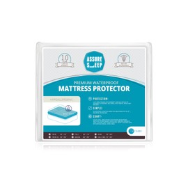Twin XL Size Assure Sleep Premium Hypoallergenic Waterproof Mattress Protector - Vinyl Free