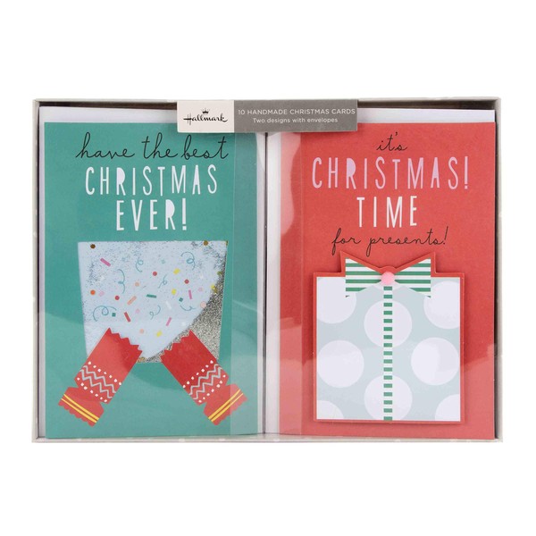 Hallmark Handmade Christmas Cards - 10 Cards in 2 Designs