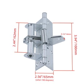 Nicerity 3.94" Gate Hinges Self Closing Door Hinges Heavy Duty Invisible Hinges for Doors Heavy Gates Garage Farm Yard Gate Silver 2PCS