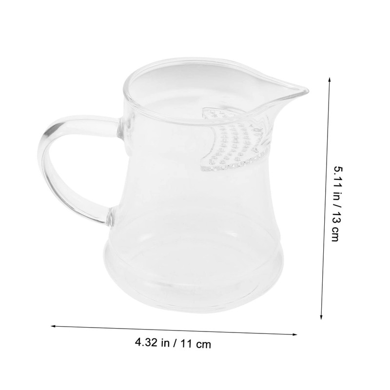 iplusmile Heat Resistant Tea Pitcher with Handle Transparent Cup for