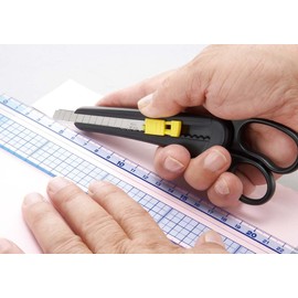 サンスター文具 カッター付ハサミ ブラック S3725030