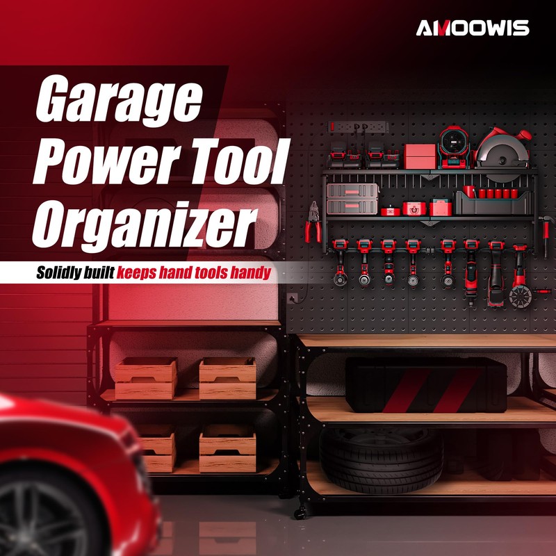 Modular Garage Power Tool Organizer with Charging Station, Fully Welded