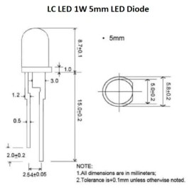 L.C. LED 1 Watt 1-Chip 5mm High Power Blue LED 28000mcd 1 Watt 5mm Blue LED (10 Pcs)