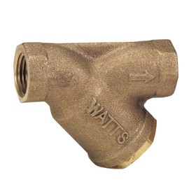 Watts LF777M1-20 Wye Pattern Strainer, 3/8 Inch, Threaded End Connections, 20 Mesh Screen Liner, Solid Retainer Cap with Gasket, Includes Blowdown Outlet Female Connection