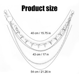 Pants Chain for Men, Lobster Clasp Pocket Wallet Chain Fashionable Punk Rock Belt Chain Cool Hip Hop Gothic Pants Chain Jeans Trouser Chains Handbag Backpack Keychain Goth Punk Key Accessories