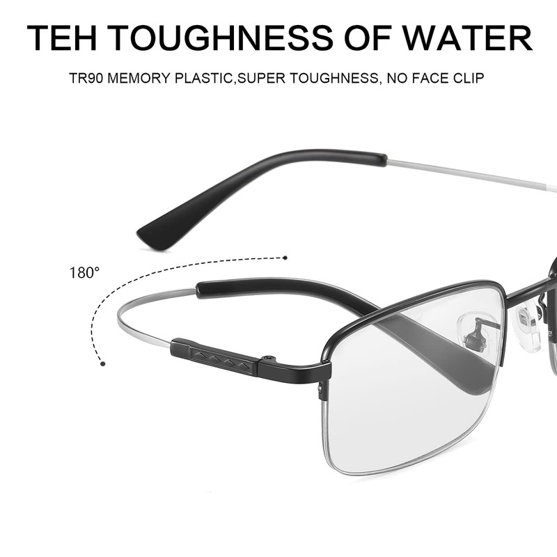Vepiant Photochromic Progressive Multifocus Reading Sunglasses UV400 Protection Multifocal Trifocal