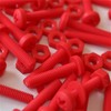 20 x Phillips Pan Head Screws Red Plastic Nuts &