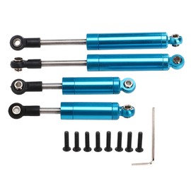 RC Front Rear Shock Absorbers Aluminum Alloy Steel High Elastic Spring CNC Easy Replaceable RC Parts for Axial 1/18 Blue
