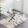 Henf 51'' Glass Dining Table for 2-4 People, Rectangle Kitchen