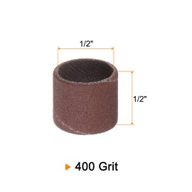 QUARKZMAN Pack of 50 Sanding Drums 1/2 Inch Mini Sanding Sleeves 400 Grit Sanding Belts for Drum Grinder Rotating Devices