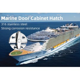 Boat Door Cabinet Hatch, 316 Stainless Steel Marine Door Latch Heavy Duty 2.16" (55mm) Round Turn Button Twist Catch Latch Marine Hardware Accessories for Door Cabinet (1)