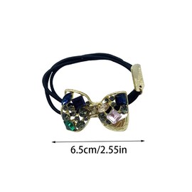 KuuGuu 4 PCS Bowknot Elastic Hair Ties,Sparkly Rhinestone Hair Bands,Hair Scrunchies Ponytail Holders Hair Accessories for Women and Girls