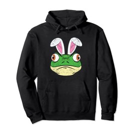 Frog Bunny Ears Easter Cute Amphibian Animal Pullover Hoodie