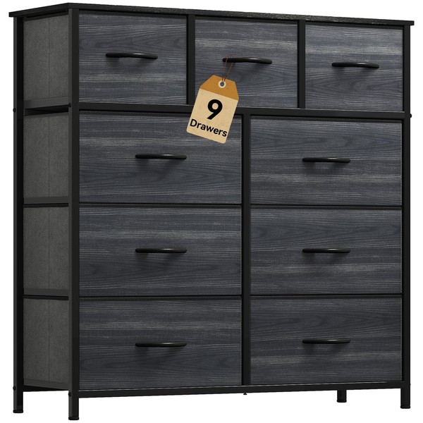 YITAHOME Dresser with 9 Drawers - Fabric Storage Tower, Organizer