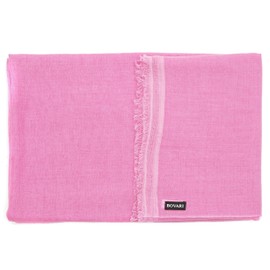 Bovari Women's Pashmina Cashmere Scarf - 70% Cashmere 30% Silk - Extra Light - 200 x 70 cm, Pink
