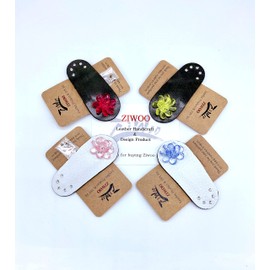 ZIWOO Flower Leather Hair Clip 4 Color & 4 pcs/Handmade/Girls & Women/Hair Accessories