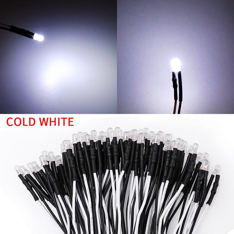 YIXISI 100 PCS 3mm LED Diodes Light with Diffused Colored
