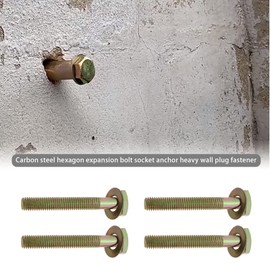 Be In Your Mind 20PCS Expansion Bolts Heavy Duty Fixing Sleeve Anchors Carbon Steel Hex Nut for Concrete Stone Brickwork Canopy Water Heater Installation 10x55mm