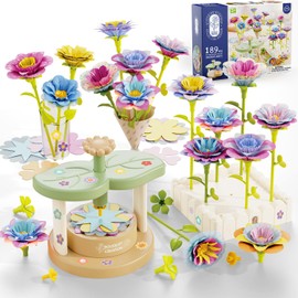 Fabric Flower Toddler Toys 3-4 Girls,189pcs Building Toy Set Flower Bouquets for Kids Arts and Crafts Kit Toddler Girls Boys Gifts for Birthdays Christmas Toys for 3 4 5 6 8 Years Old Girl Boys
