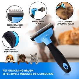 Brush Set for Dogs and Cats Comb for Pets Remove and Clean Dead Hair Comb with Flexible Stainless Steel Bristles for Detangling and Combing Pets
